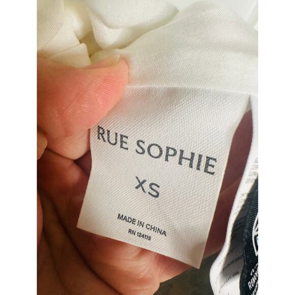 RUE SOPHIE Off White Square Neckline Flowy Skirt Midi Dress Size Extra Small - Picture 8 of 14